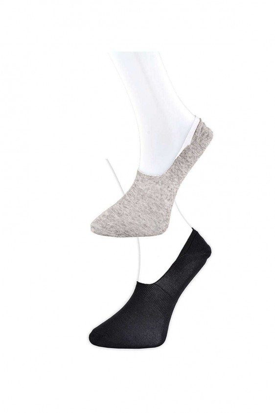 Siyah ve Gri Erkek Babet Çorap 6 çift