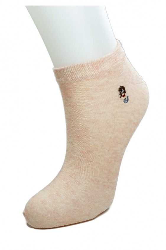 4 Çift Kadın Pamuk Minyatür Baskılı Modern Yumuşak Bilek Çorap